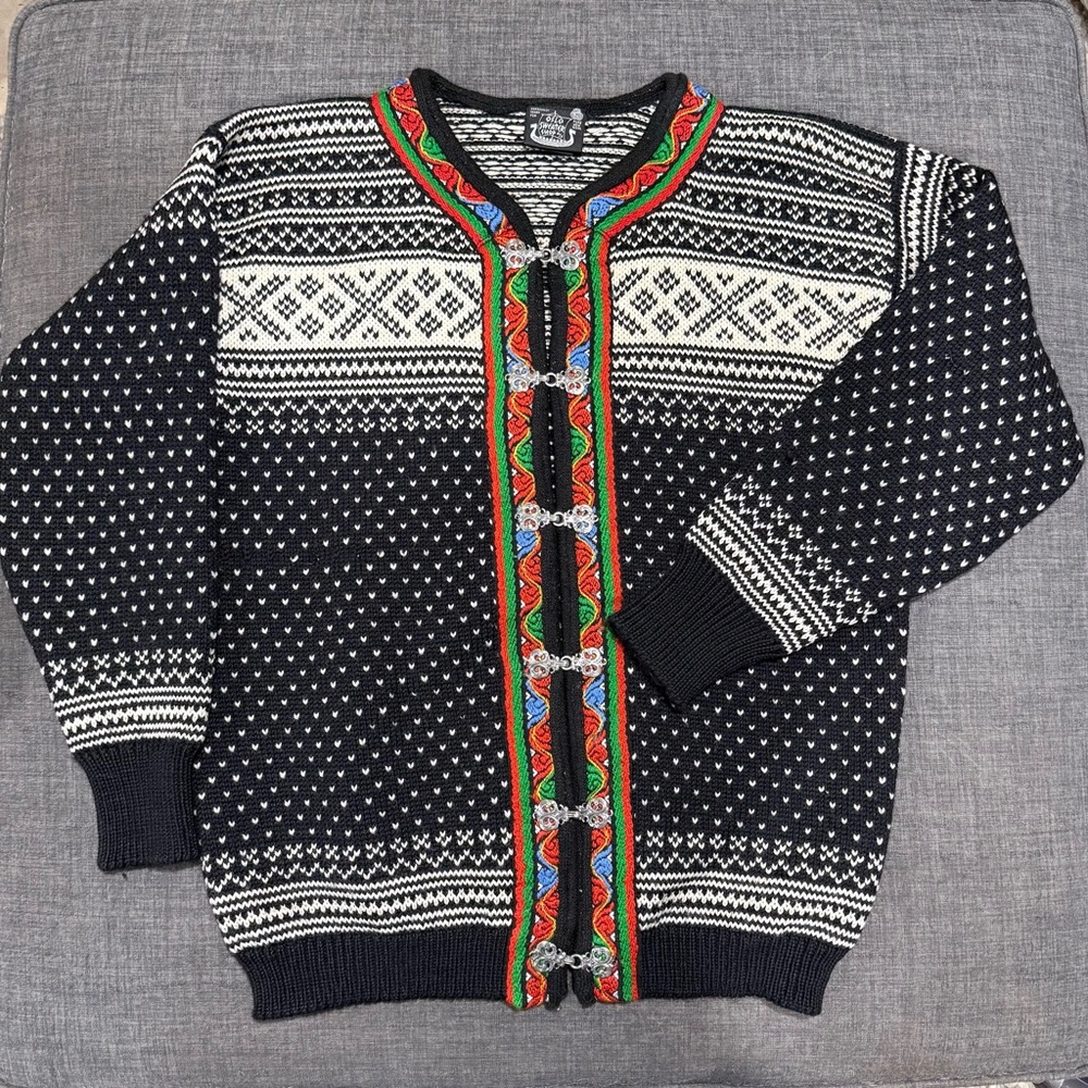 Dale of Norway Black and White Patterned Cardigan